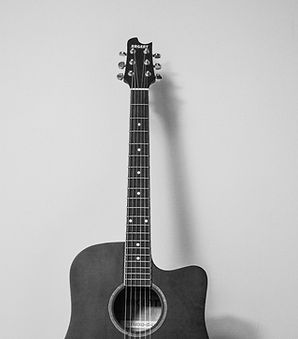 An acoustic guitar