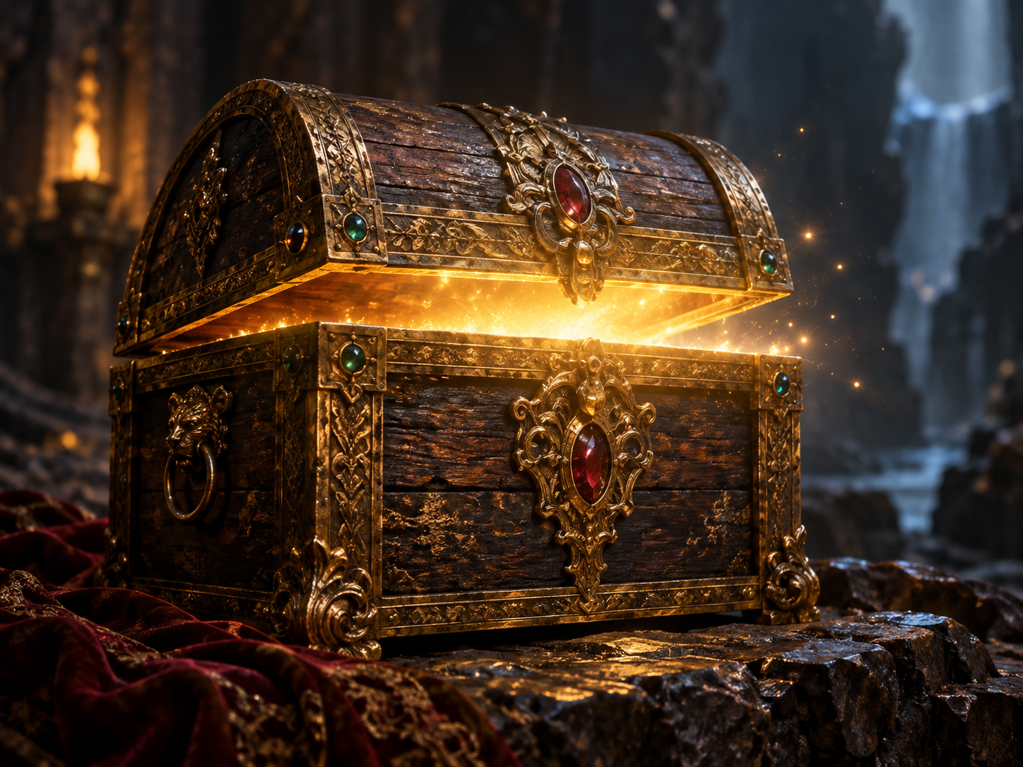 An illuminated treasure chest